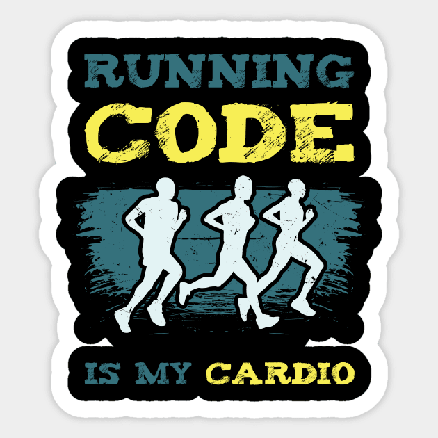 Running Code Is My Cardio Sticker by teweshirt